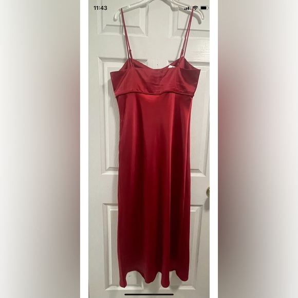WAYF Women's Sweetheart Neck Sleeveless Cami Maxi Slip Dress in Red Size L NWT - Picture 4 of 16